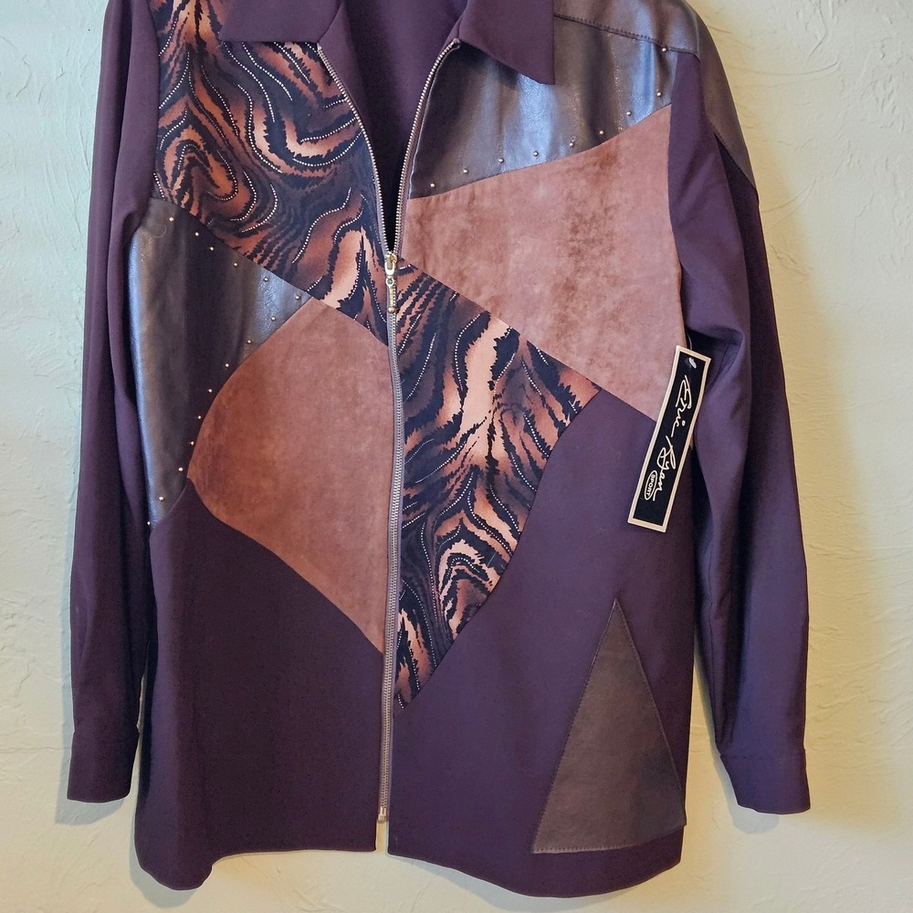 Vintage Eric Ryan Sport Mixed‎ Texture Patchwork Full Zip Jacket